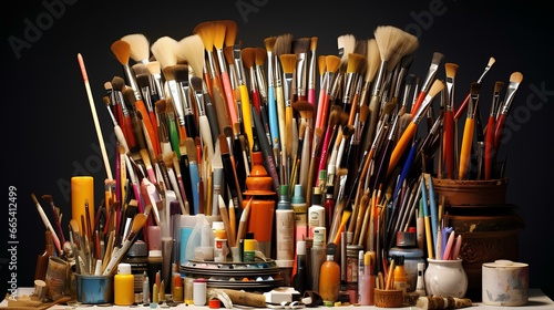 advanced artist tools. different kinds of brushes and drawing tools. generative AI