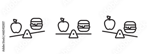 Diet icon vector set. Healthy eating concept symbol