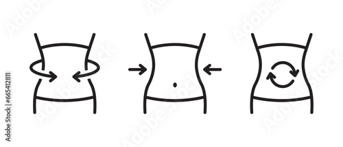 Diet icon vector set. Weight loss symbol