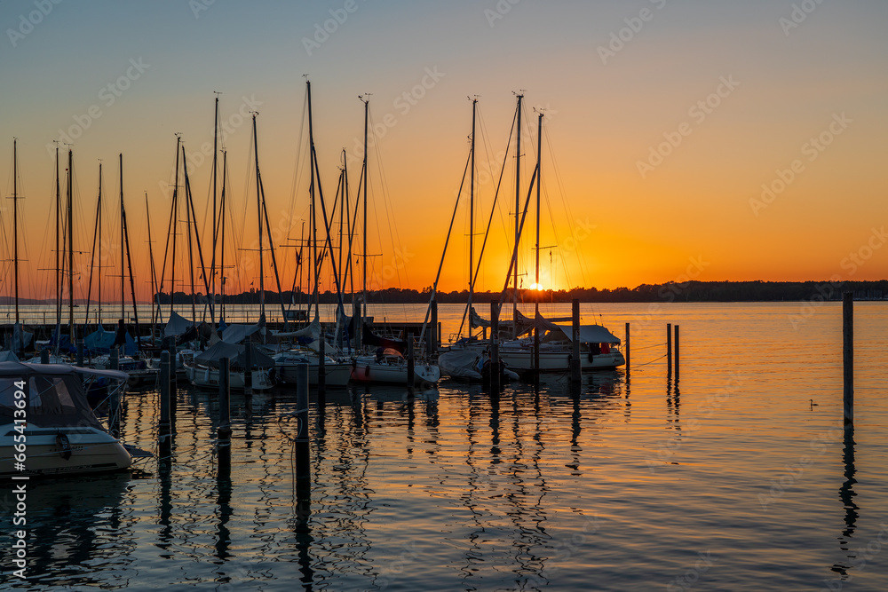 Sunset at Lake Constance, Bavaria Germany.
