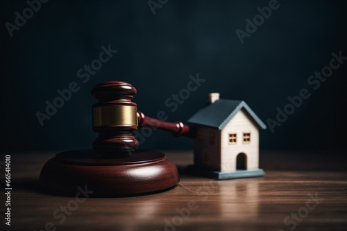 Online auction sale of foreclosed properties with a gavel for disputes arising from delinquent debts. Generative AI