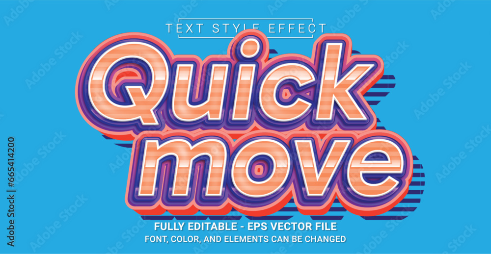 Fototapeta premium Quick Move Text Style Effect. Editable Graphic Text Template.