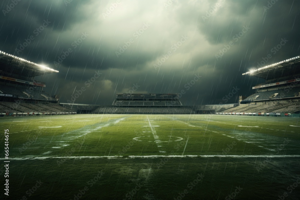 custom made wallpaper toronto digitalFootball field in rainy weather 