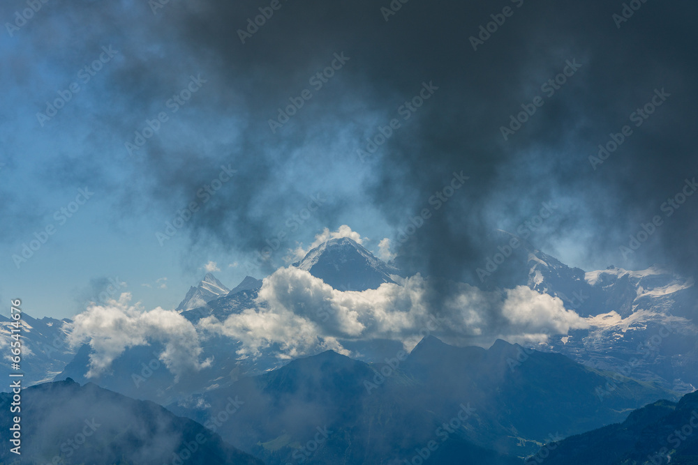 Obraz premium Panoramic view of the Alps in Switzerland.