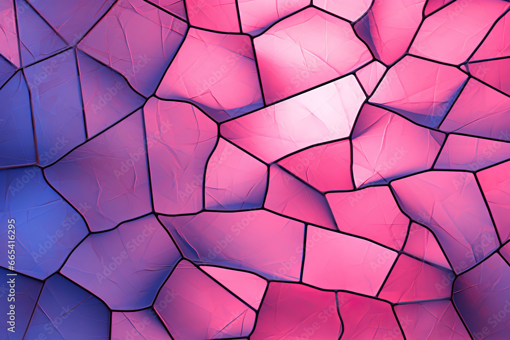 Rose Pink and Indigo, Abstract pattern of glass crack Rose Pink and Indigo, Abstract pattern of glass crack