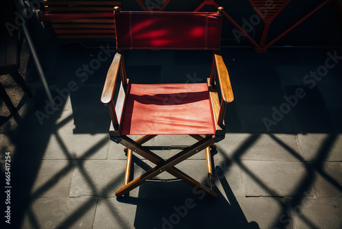 Shot of high angle image of the directors chair 
