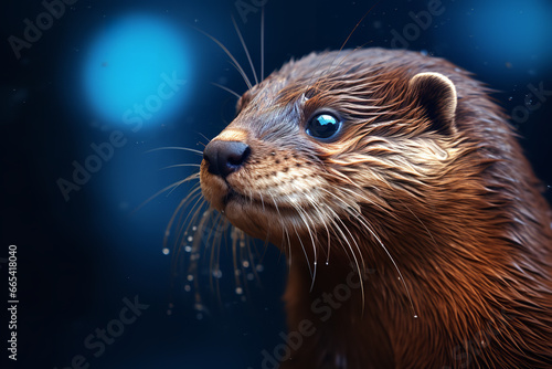 close up of a otter