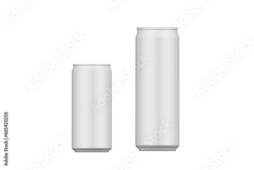 Soda pack mock up. Vector realistic blank metallic cans isolated on white background.