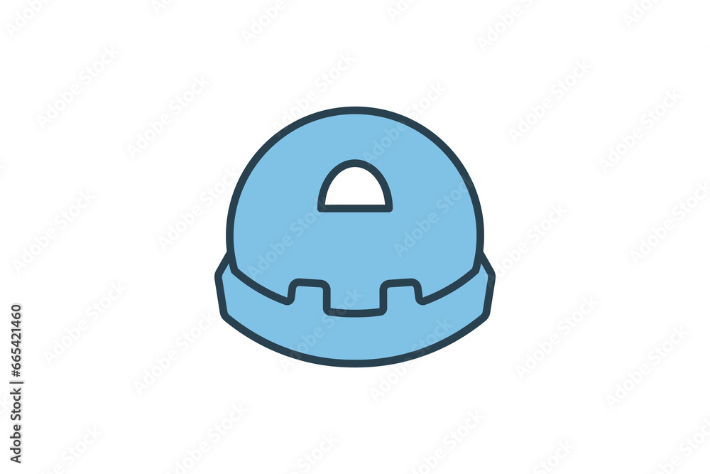 Construction Helmet Icon. Icon related to Construction. suitable for web site, app, user interfaces, printable etc. Flat line icon style. Simple vector design editable Construction Helmet Icon. Icon related to Construction. suitable for web site, app, user interfaces, printable etc. Flat line icon style. Simple vector design editable