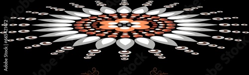 Isolated Beautiful Blooming Mandala Design In Doodle Style. photo