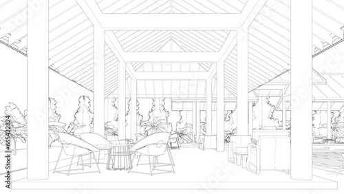 3D illustration of coffee shop