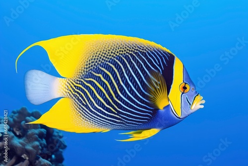 Beautiful angelfish in the ocean. © Hamidakhanom