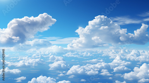 Blue sky with clouds. Aerial view.