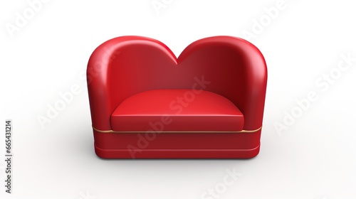 3d rendering illustration of red loveseat sofa isolated on white background   © Yi_Studio