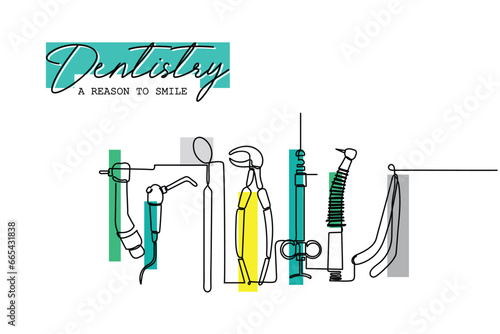 line art of toolkit of dentists. Isolated minimal vector art. Dentists day. Dentistry. Orthodontics. Orthodontists equipment set.line art of toolkit of dentists. Isolated minimal vector art. Dentists 