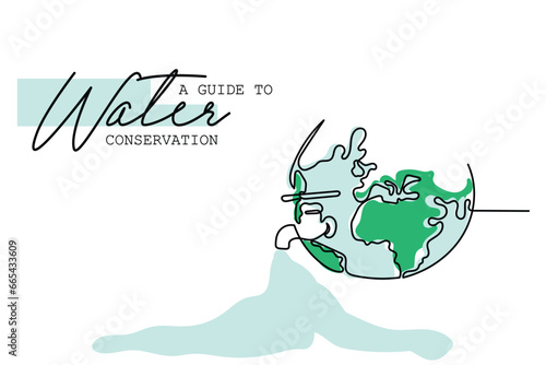 the world in your hands.  line art vector and poster design of climate change and its consequences on planet Earth. Global warming and water shortage. Deforestation and need of reforestation.