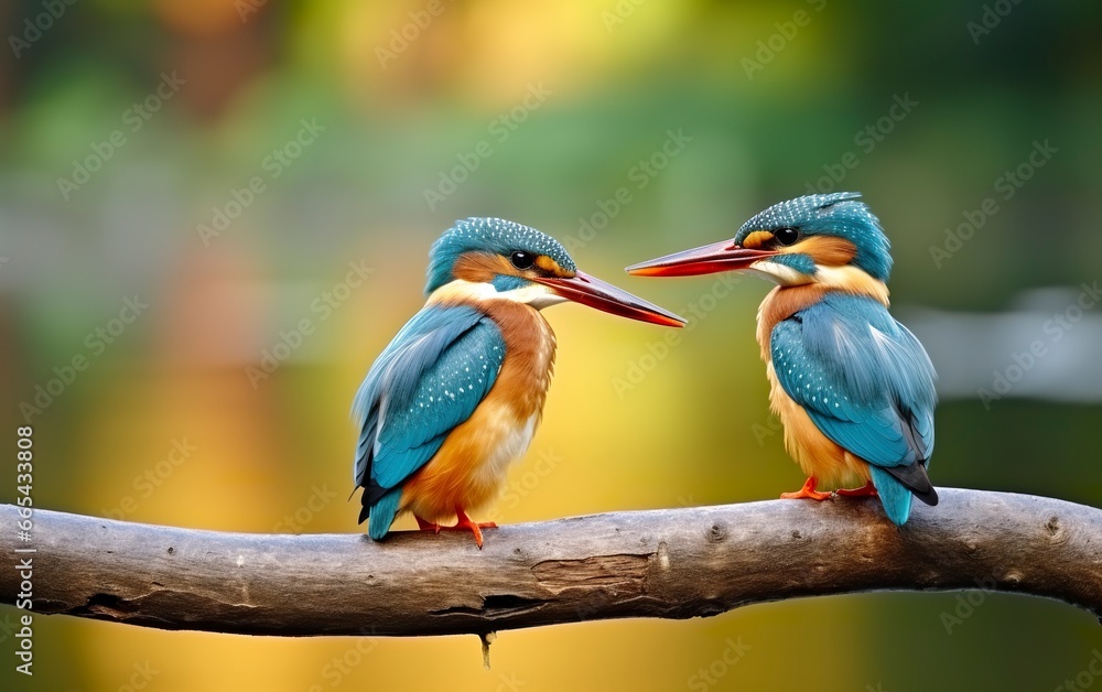 Obraz premium The common kingfisher wetlands bird colored feathers from different birds.