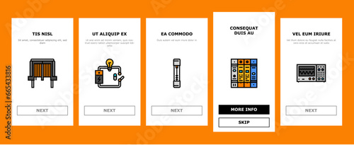 electrical engineer industry work onboarding mobile vector. technician technology, equipment engineering, industrial maintenance, service worker electrical engineer industry work Illustrations