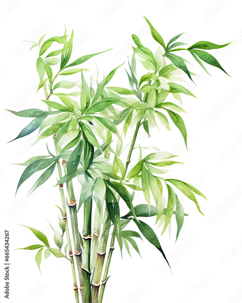 Watercolor bamboo clipart isolated on white background. Watercolor bamboo clipart isolated on white background.