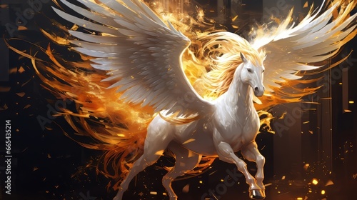 The winged horse pegasus from the greek mythology
 photo