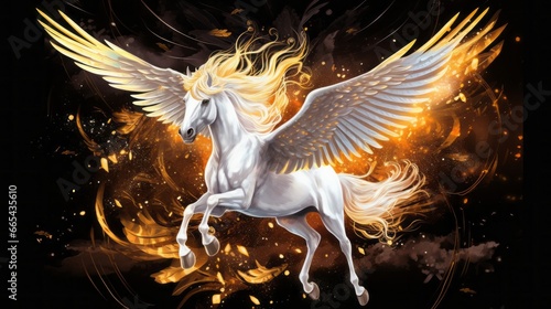 The winged horse pegasus from the greek mythology 