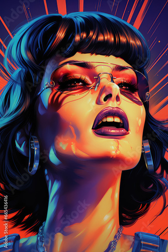 Vintage Vision: A 1970's Style Abstract Movie Poster Reflecting a Cinematic Era Through Geometric Mystique, Crafted by Generative AI