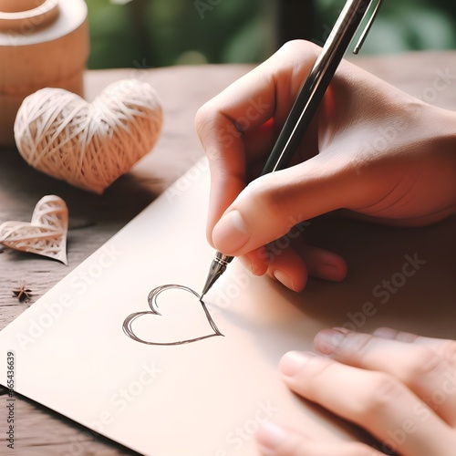 Hand drawing heart on the white paper  make your dreams come true succeed successful motivation  Write your dreams on paper love drawing satisfying 