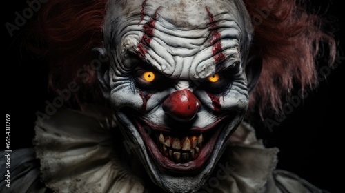 portrait of an evil clown face