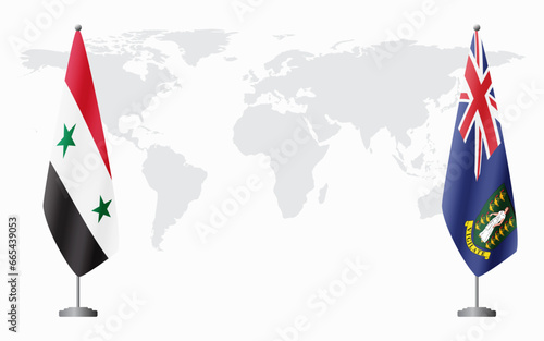 Syria and British Virgin Islands flags for official meet
