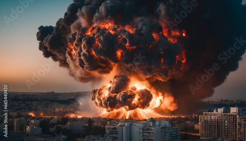 Big explosions featuring Israeli military operations  photo