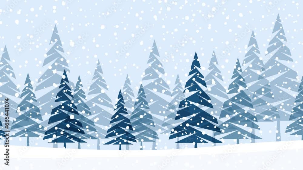 Snow falling on a forest in the mountains. Winter snowy landscape background with fir trees. Snow falling on a forest in the mountains. Winter snowy landscape background with fir trees.