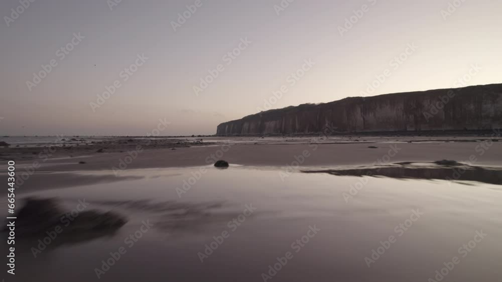 French North Sea: Low-Level Drone Flight at Sunrise French North Sea: Low-Level Drone Flight at Sunrise