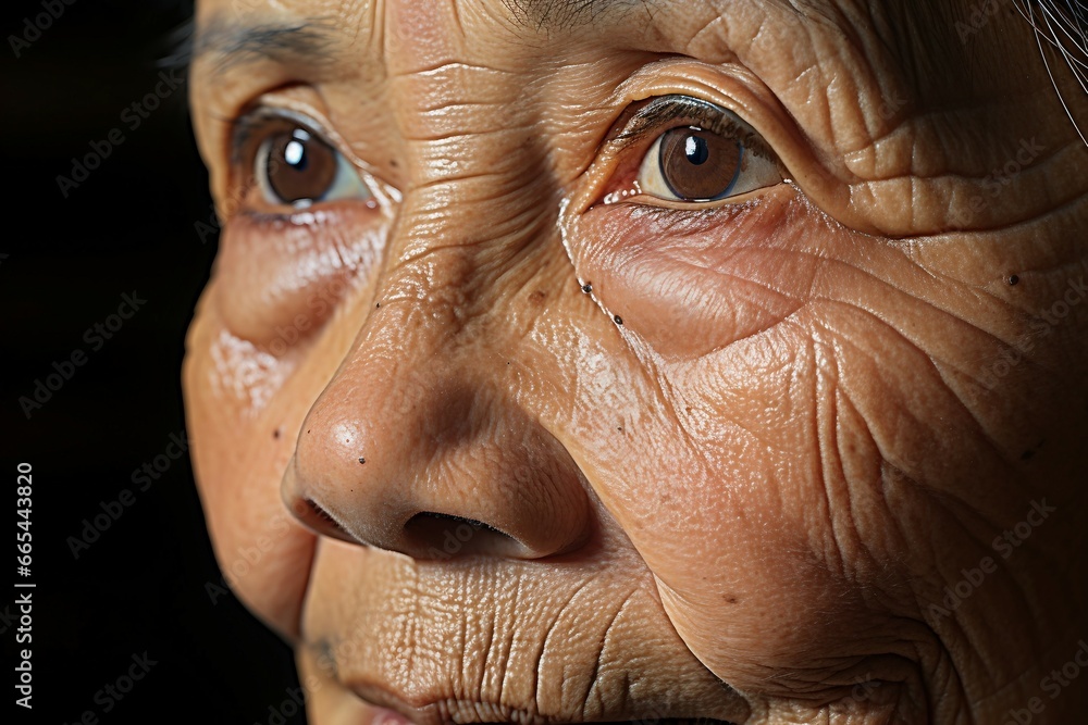 close up of an old woman's face close up of an old woman's face