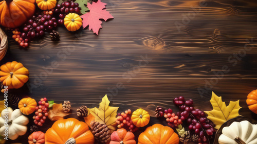 Thanksgiving Holiday on Table Background with Copy Space