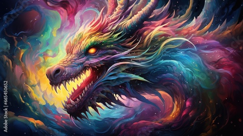 illustration of a roaring dragon