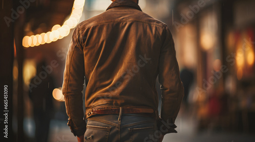 Close-up of backside of a young man in jeans