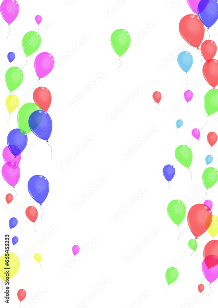 Green Air Background White Vector. Flying Shiny Set. Pink Celebrate. Purple Helium. Ballon Jubilee Template.