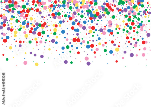Colorful Geometric Background White Vector. Circle Congratulation Design. Rainbow New. Multicolored Round Birthday. Polka Decoration Texture.
