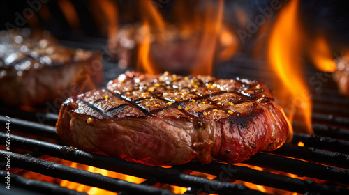 Steak on grill