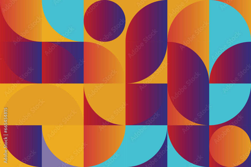 Obraz premium Bauhaus Revival: Abstract Vector Pattern