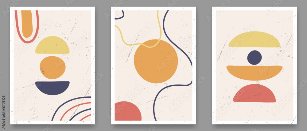 Set of abstract posters. Can use for wall decoration, postcard or brochure design. Vector illustration
