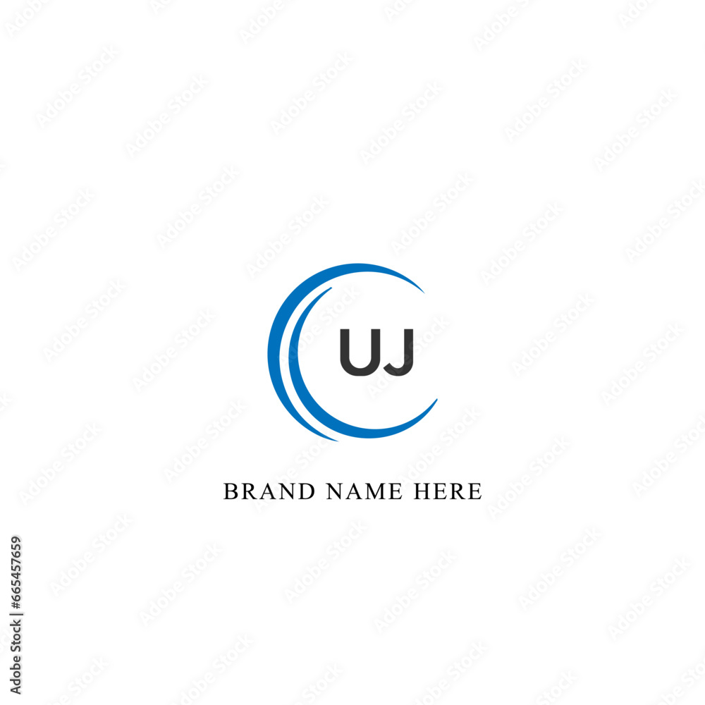 UJ logo. U J design. White UJ letter. UJ, U J letter logo design. Initial letter UJ linked circle uppercase monogram logo. U J letter logo vector design. 