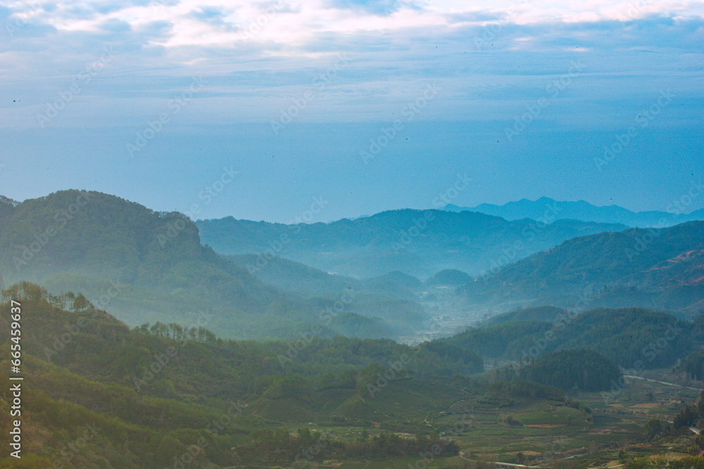 Wuyishan, Wuyishan City, Fujian Province - the view of mountains facing the sky at sunrise