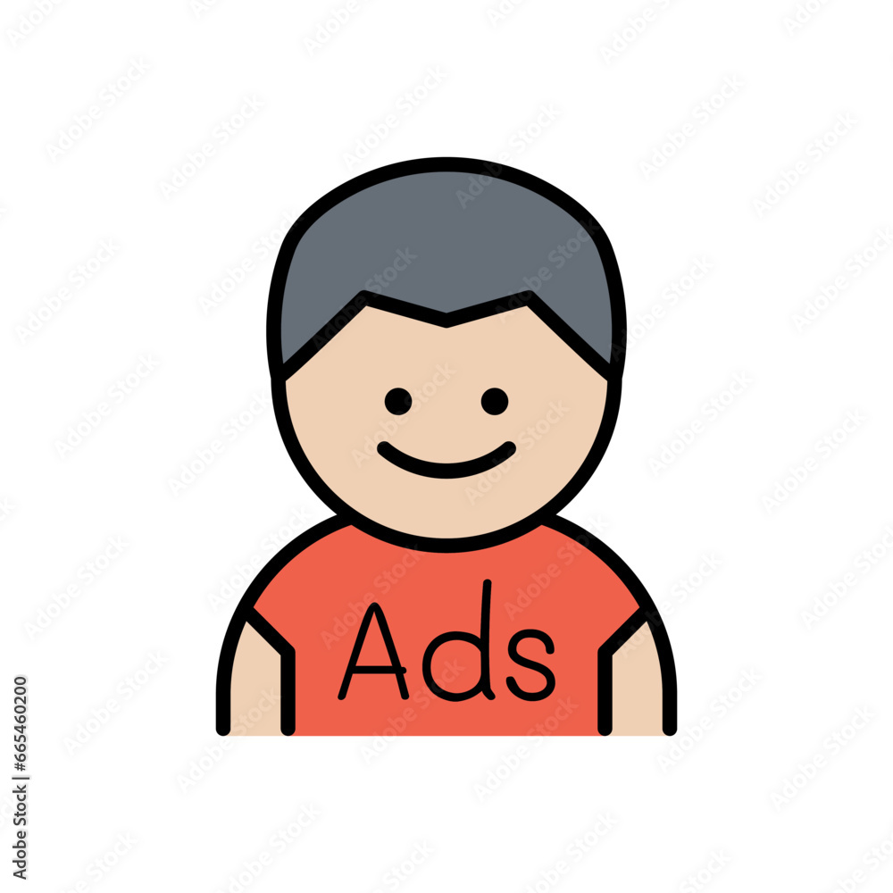 Advertising on t-shirt icon
