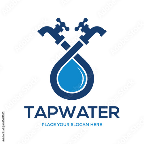 Tap water vector logo template