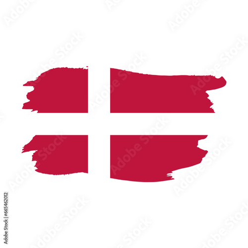 Free Download National flag of DENMARK  with brush stroke effect on white background - GFXLoad