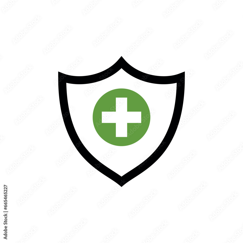 Shield and Cross Icon Vector Design Template Shield and Cross Icon Vector Design Template