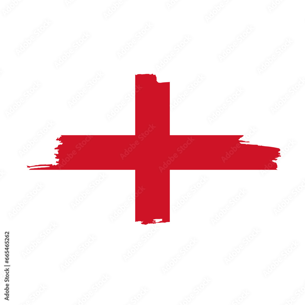 Fototapeta premium National flag of ENGLAND with brush stroke effect on white background