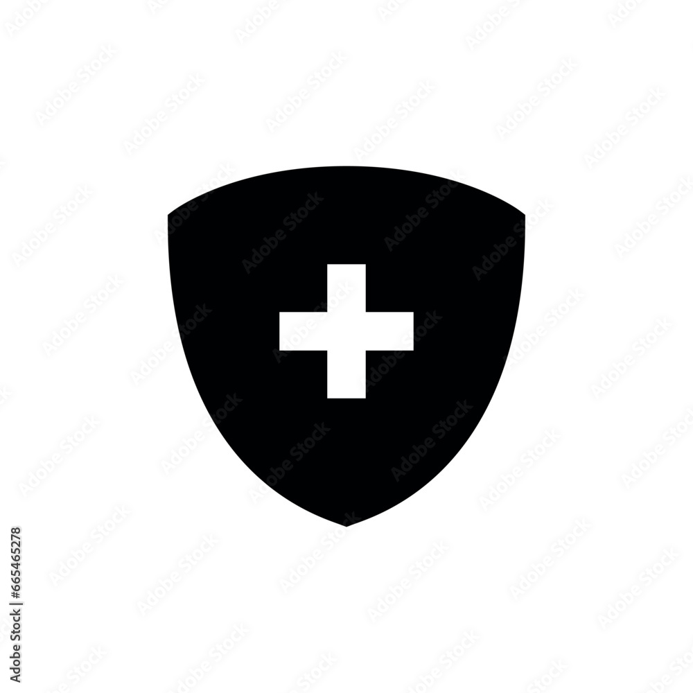 Shield and Cross Icon Vector Design Template Shield and Cross Icon Vector Design Template