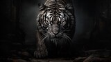 Tiger stalking in the night, AI-generative